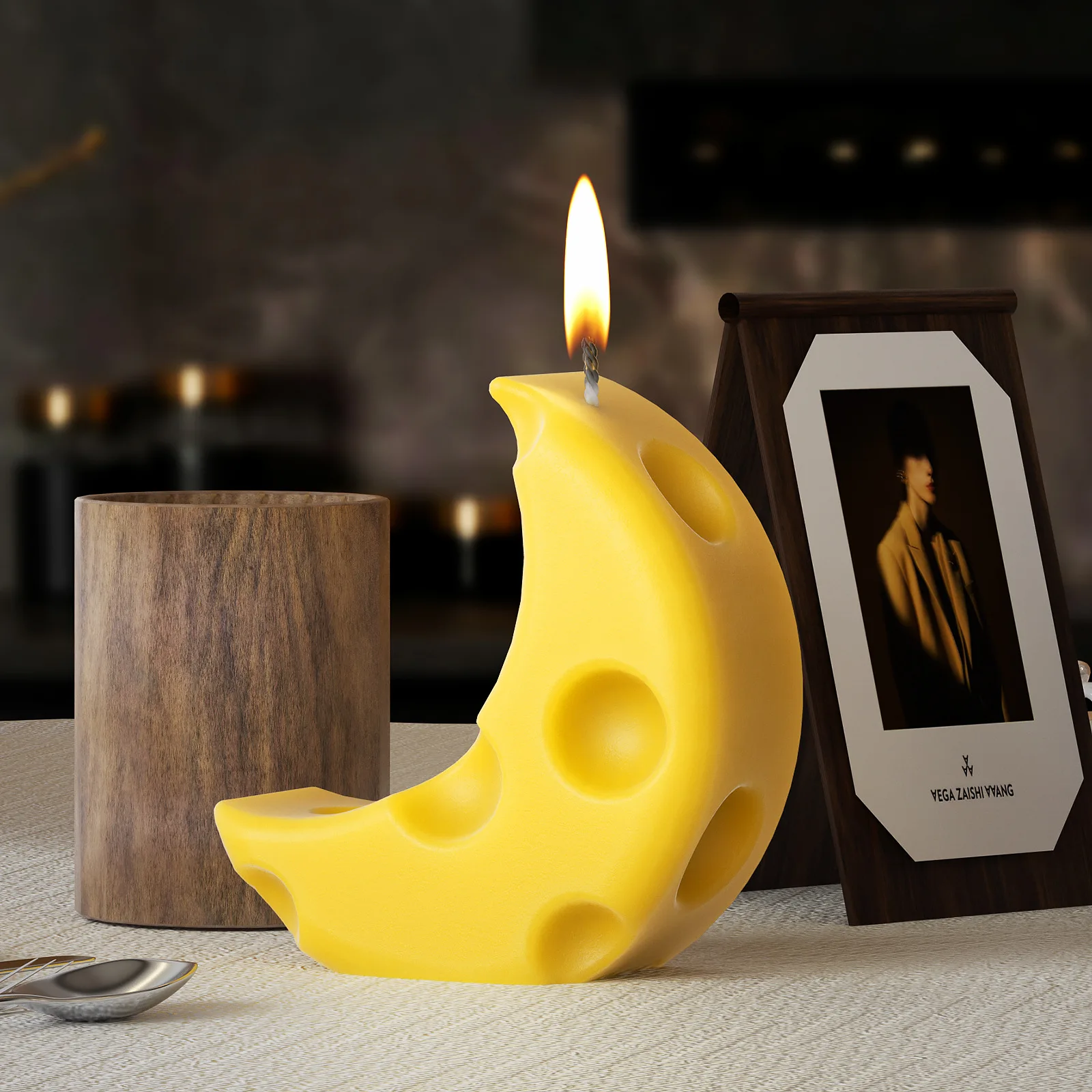 Moon Cheese Shape Gypsum Candle Epoxy Resin Mold Creative Aromatherapy Candle Silicone Mold DIY Crafts Gift Home Decoration