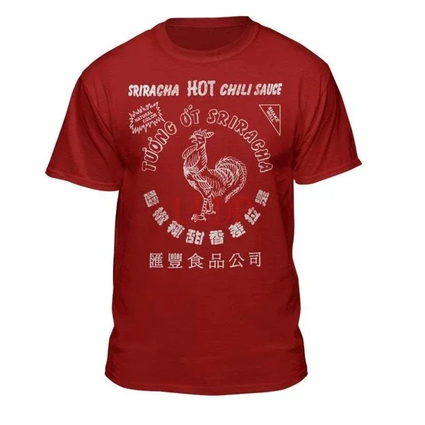 Sriracha-ropa de anime estampada oficial para hombre, tops y camisetas de peso pesado, ropa de calle vintage Informal