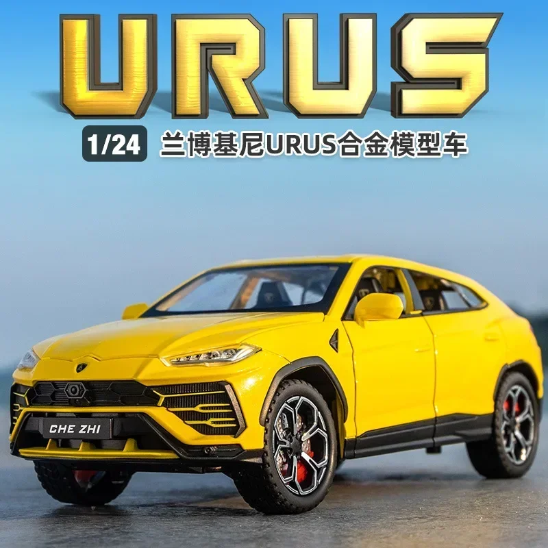 1:24 Lamborghini URUS Alloy Model Car SUV Diecast Toy Metal Collection Simulation Sound & Light Toy Car For Children C126