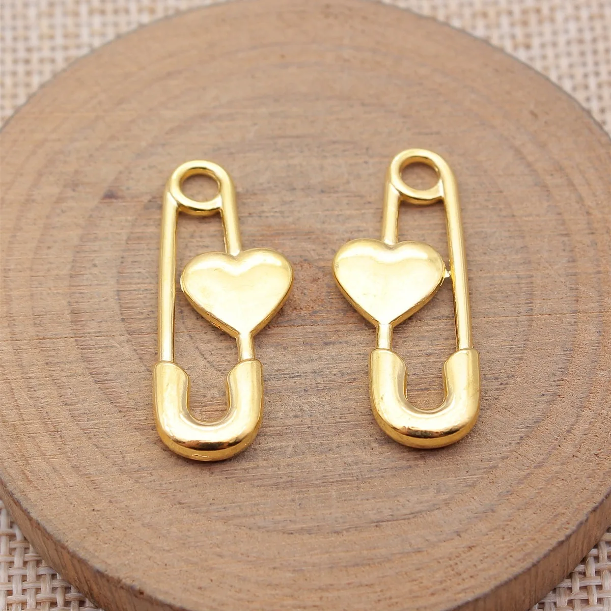 10pcs 31x12mm 4 Colors Rhodium Color KC Gold Color Gold Color Antique Silver Color Love Pin Charms Jewelry Making Accessories