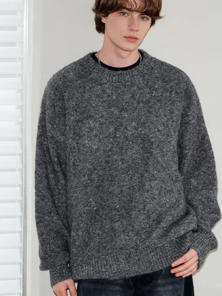 

Loose round Ne Knitted Sweater for Men in Camere Sle Korean Lazy Faion Autumn New Arrival Polyester Fiber Warmth Clot...