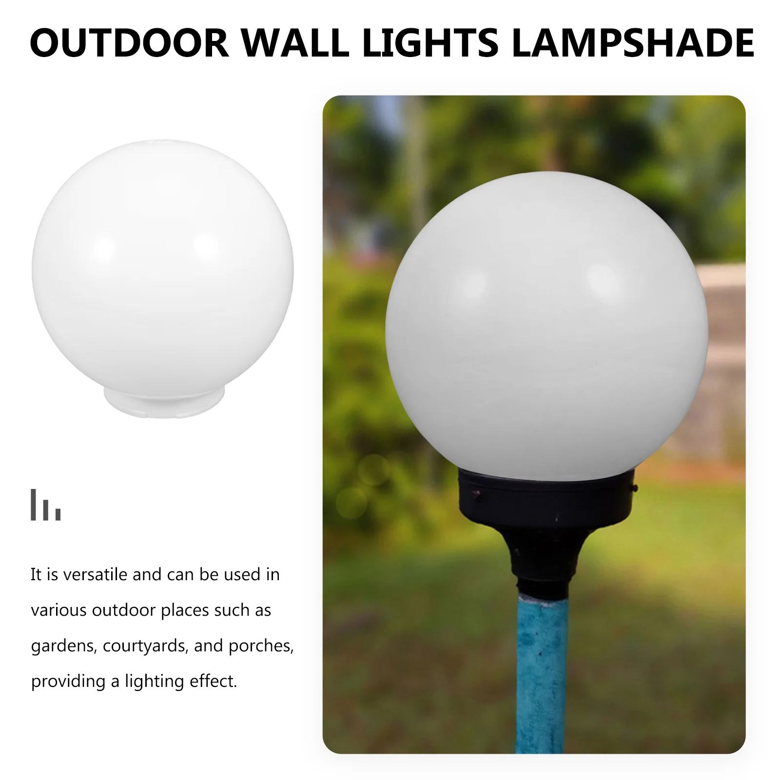 Acrylic Shaped Lamp Shade White Outdoor Round Light Globe Cover Simple Wall Mountable Weatherproof Decorative Lampshades