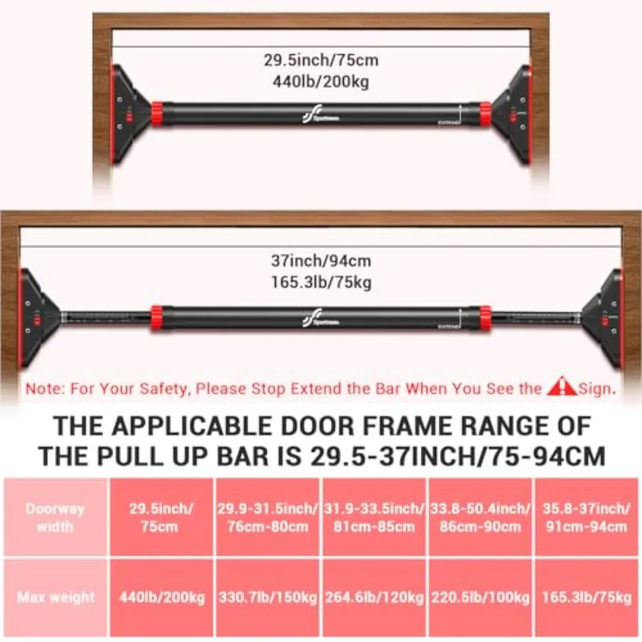Pull Up Bar for Doorway Strength Training Resistance Band Exercise Bar with Detachable Handles for All Resistance Bands No Scre view 3