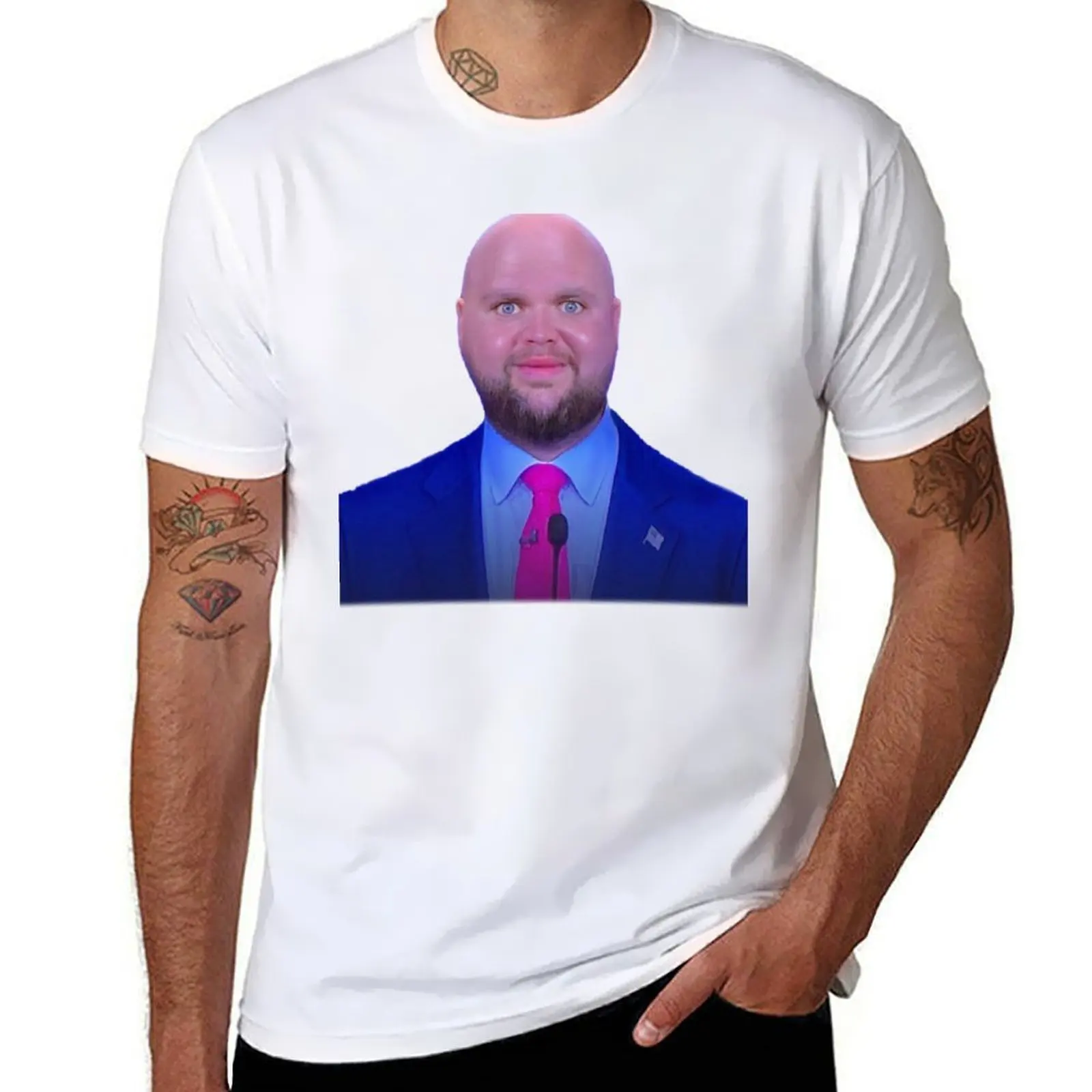

JD Vance face meme bald T-Shirt anime tshirt man t shirts cotton T-Shirt
