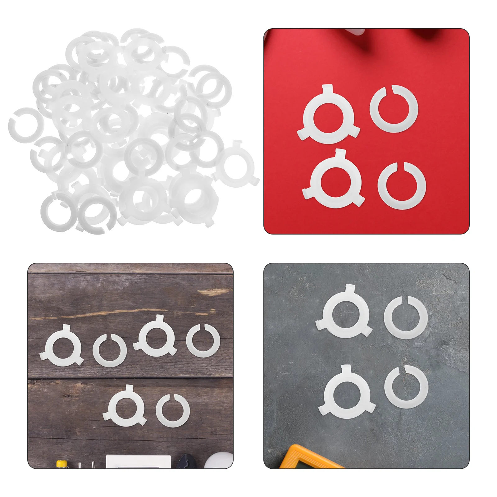 

60Pcs E27 Lamp Shade Adapter Plastic Lampshade Reducer Ring Socket Lamp Holder Conversion for Light Fixture Replacement