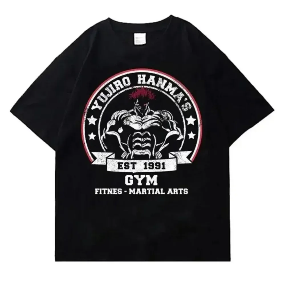 Anime Printed T-Shirt Harajuku Streetwear Summer Oversized Men Cotton Short Sleeve Tees Hip Hop Crew Neck Women Top Clothing image 2