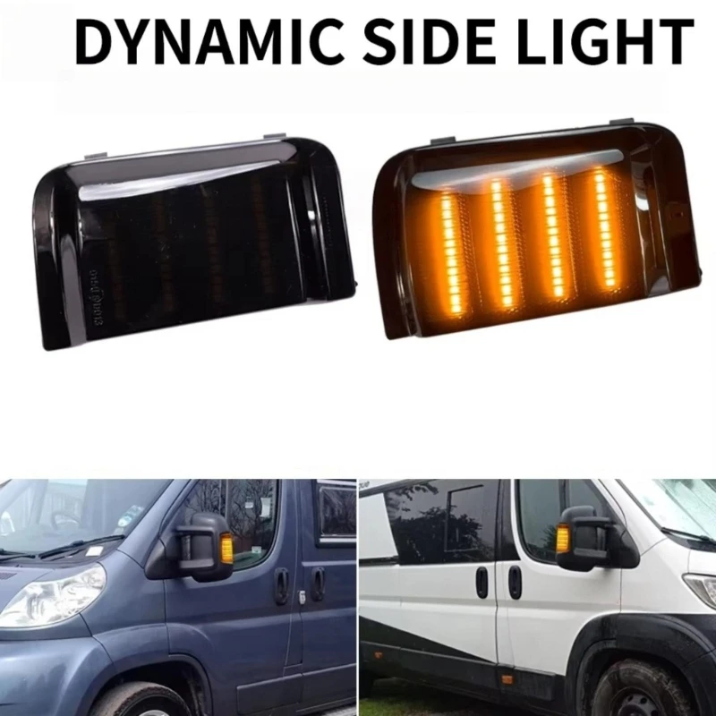 Yellow LED Exterior Mirror Lights with Four Bars per Lamp for Select Listed 2006-2019 Vehicle Applications