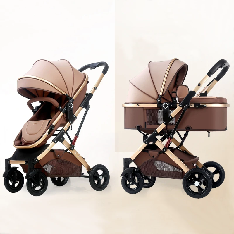 

Luxury Baby Stroller Seat High Landscape Pram For Newborns Travel System Baby Trolley Walker Foldable Carriage