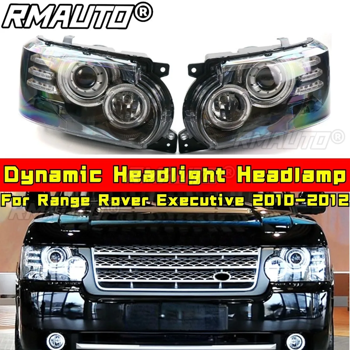 

Для Range Rover Executive 2010-2012 комплект кузова для подбородка, динамическая фара, ходовые огни, ближний свет, автомобильные аксессуары