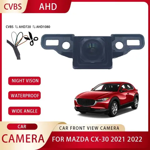 AHD 1080P Car Front View Camera Night Vision Waterproof Wide Angle 170° Camera For Mazda CX-30 2021 2022 Parking Surveillance