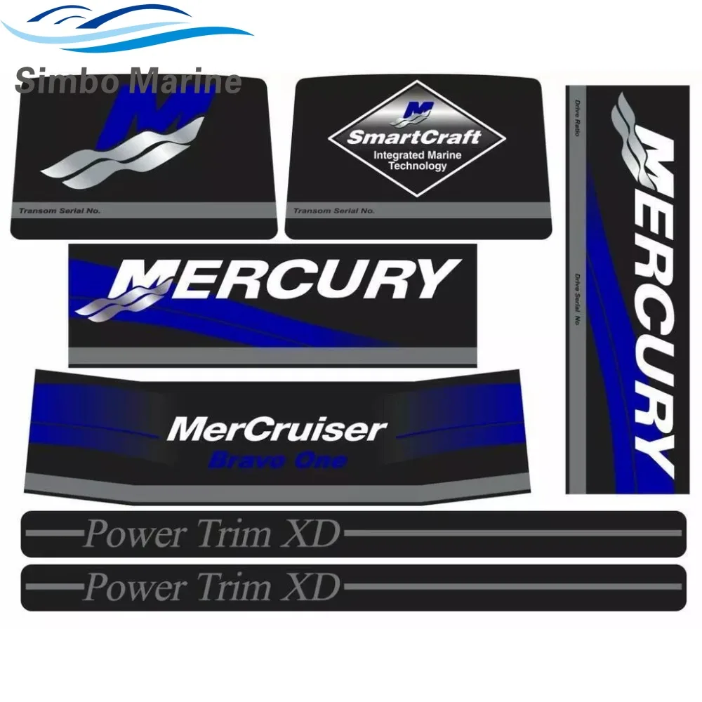 Blue Decals Sticker For MerCruiser Bravo One 1 Drive Blue Rams 37- 15167A90 15167A90 15167A88 17907A88