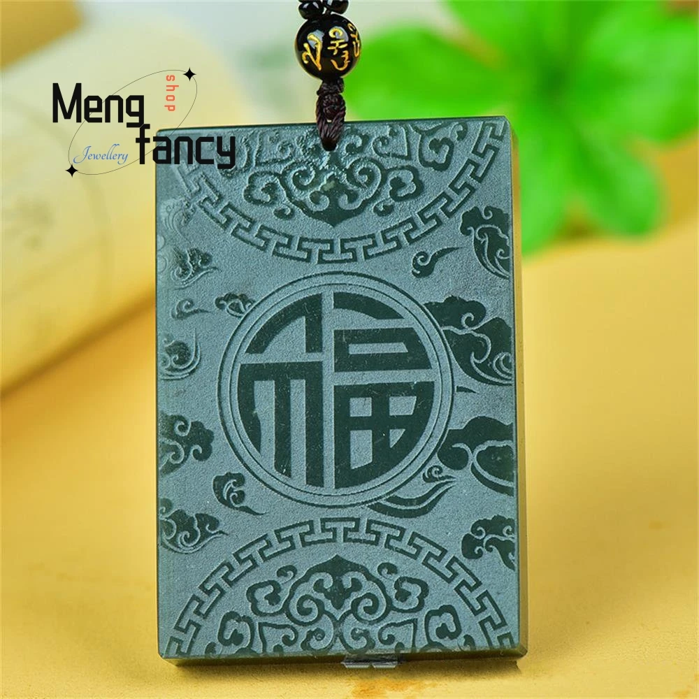 

Natural Xinjiang Hetian Green Jade Auspicious Clouds Fortunate Sign Pendant Exquisite Best Selling Fashion Jewelry Holiday Gifts