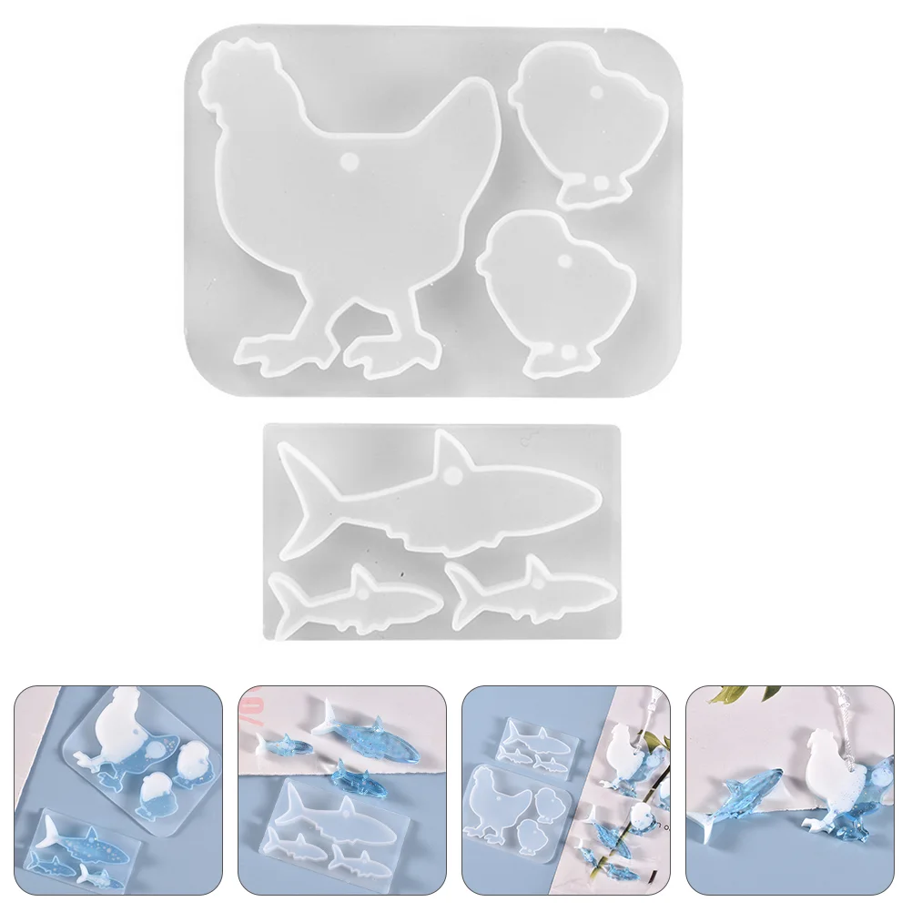 

2 Pcs Hanging Silicone Mold Molds Jewelry Fondant Stencils for Crafts Decorative Fudge