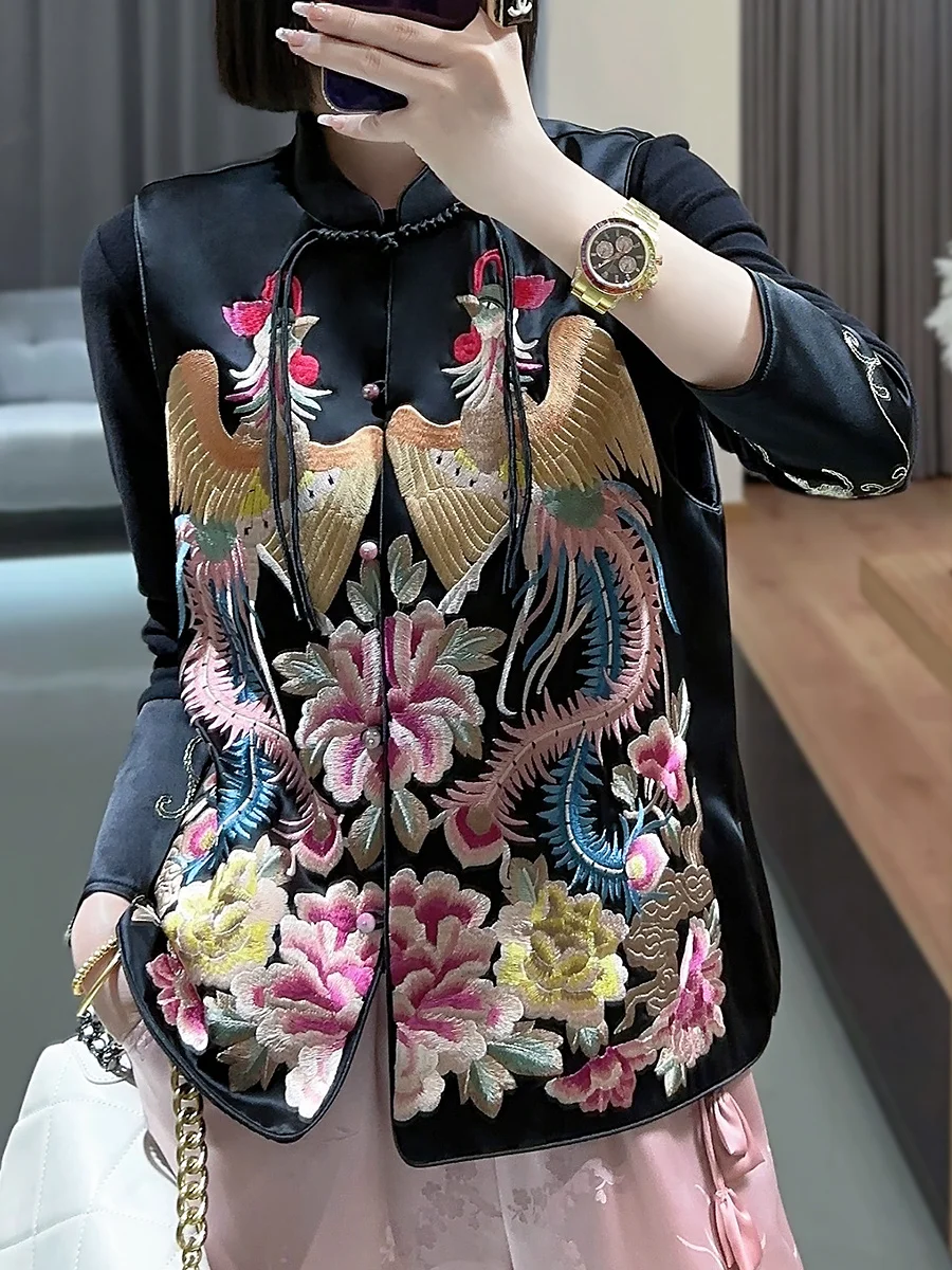 

Women's Chinese Style Embroidery Top Loose New Retro Shirt Vest