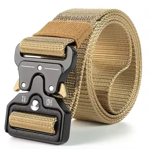 Red Ears Plastic buckle tactical belt men's multifunctional military fan canvas belt outdoor faux nylon training waist belt - Image 21