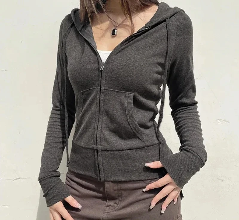 

Повседневная уличная одежда, базовая толстовка с капюшоном и карманами, спортивный костюм, однотонные толстовки с длинными рукавами, женская осенне-весенняя мода