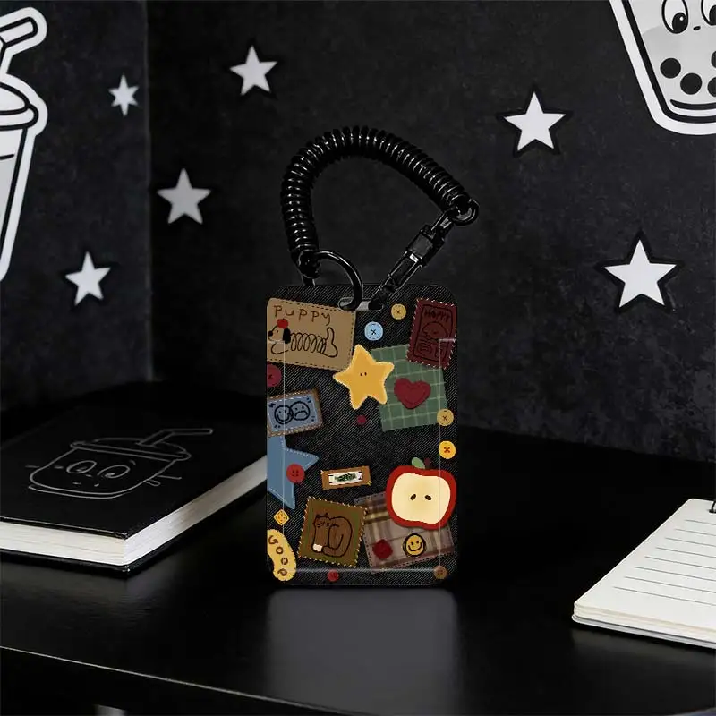 Card Protection Cover for Student Bus/Meal Card Protection Case Photo Protector Stretchable Spring Cord Kpop Photocard Holder
