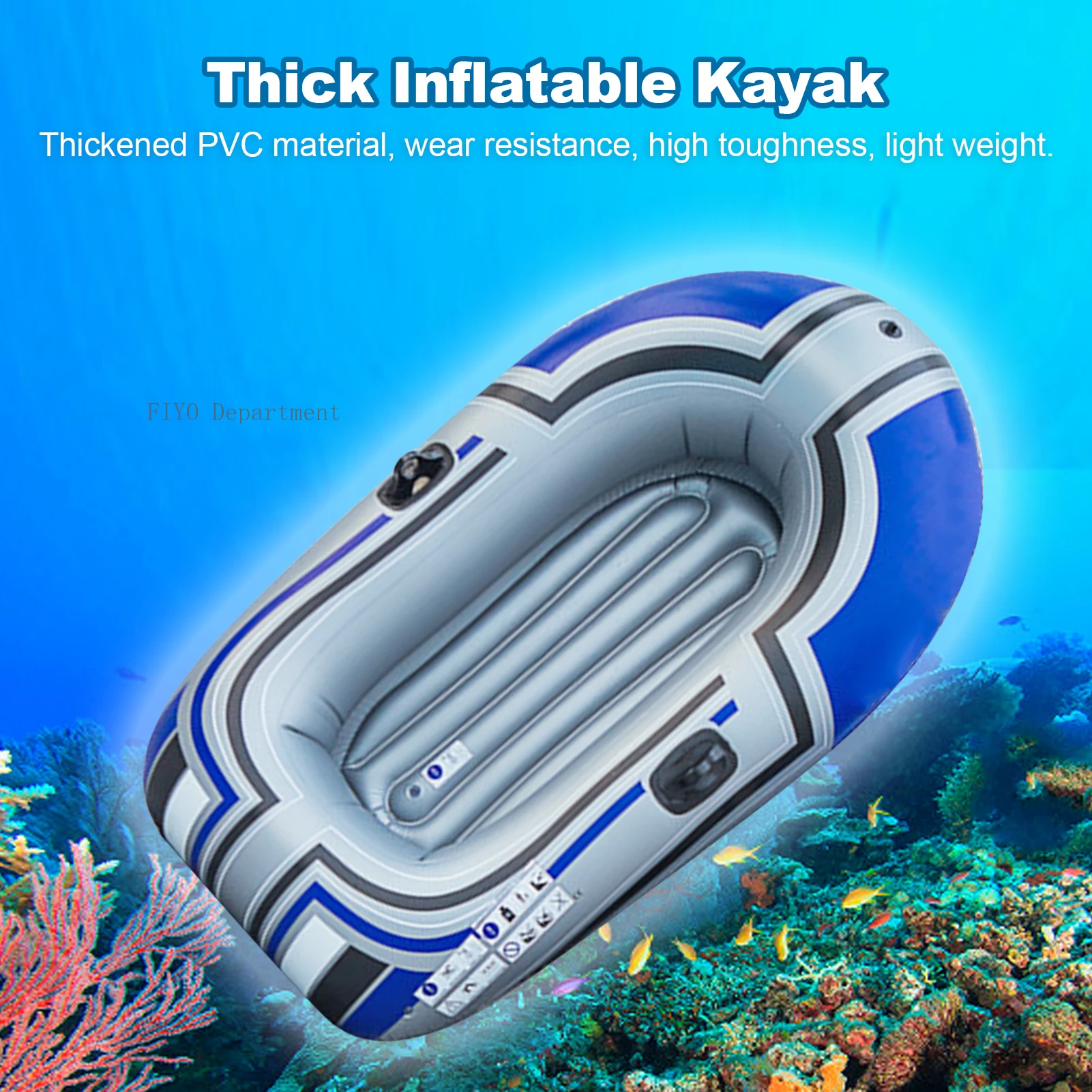 Inflatable Boat Series Thickened Inflatable Kayak Fishing Boat Kayak Single Person Water Fishing Boat 150cm