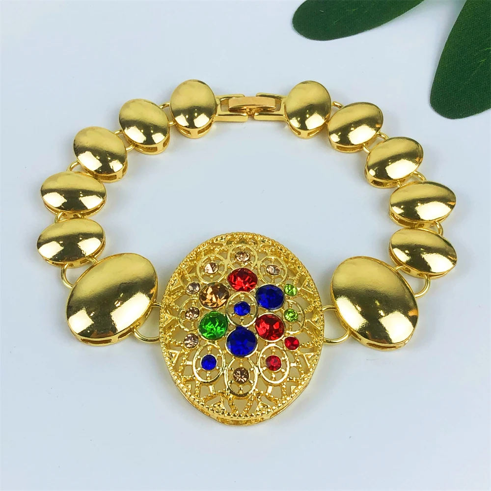 TITI أحدث مجموعة مجوهرات للنساء قلادة أقراط خاتم سوار تصميم فاخر 4 قطعة مجموعة مجوهرات الحفلات #4