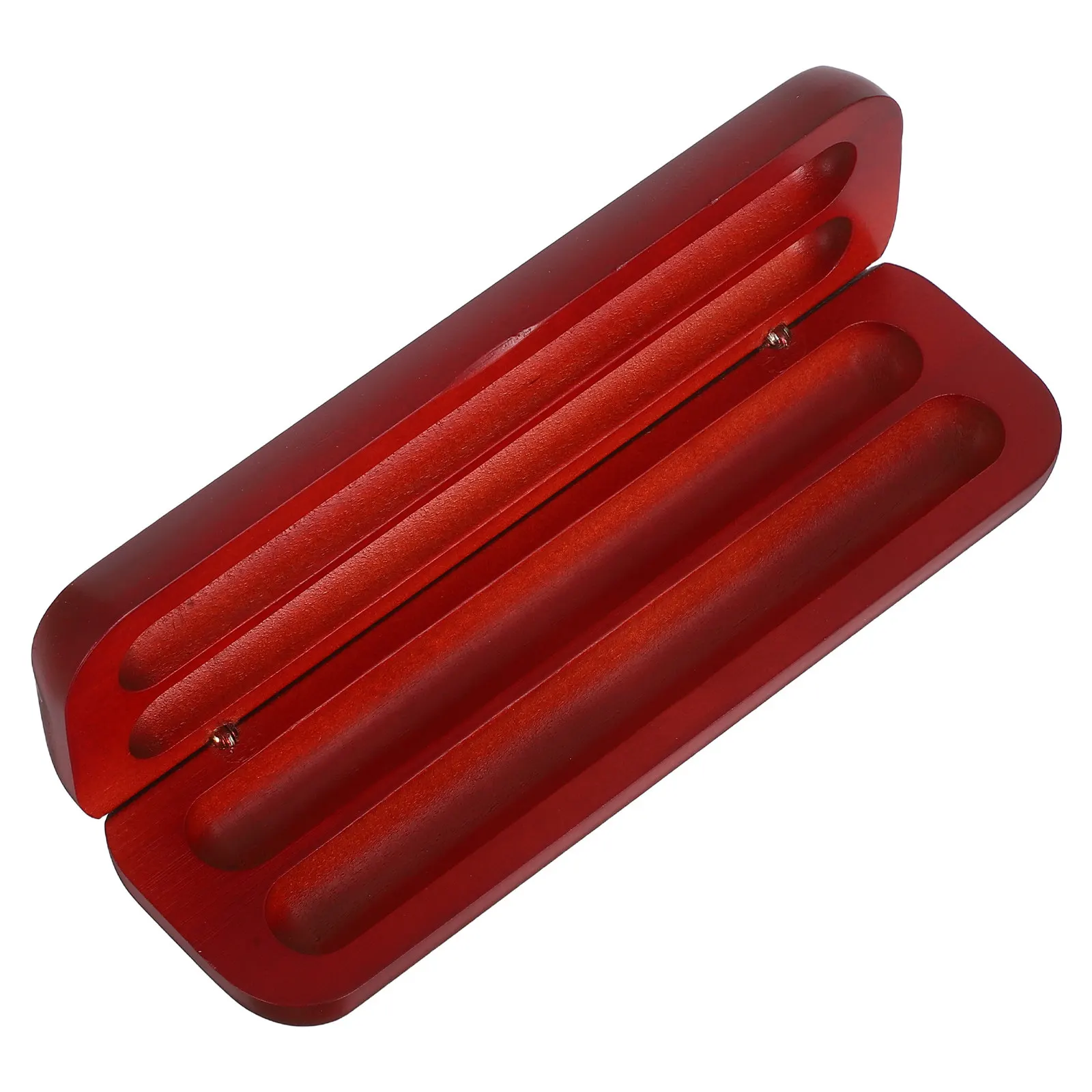 

Dual Slot Wood Pen Box Elegant Red Finish Fountain Pen Case Pencil Storage Organizer Office Home Travel Collector Display