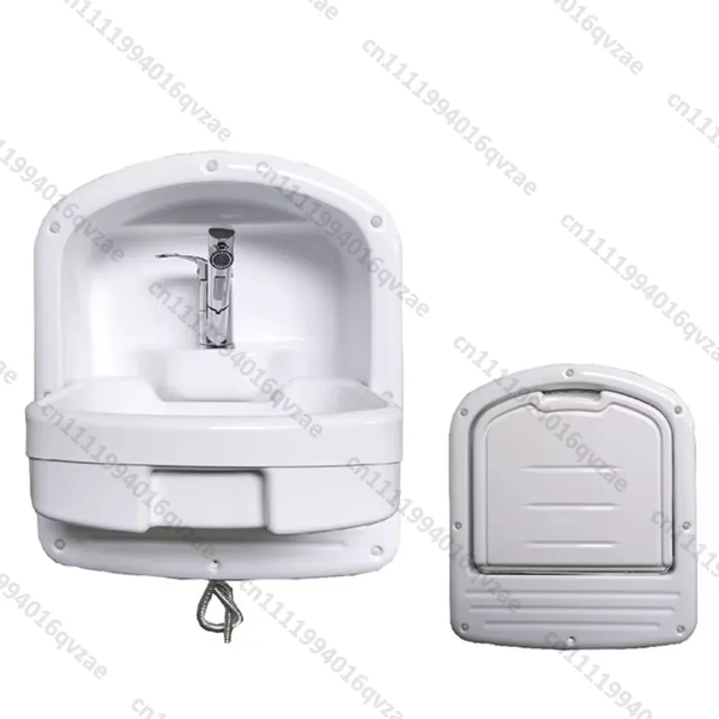 

High Quality Foldable White ABS Sink with Pull Mixer Faucet for RV Campers