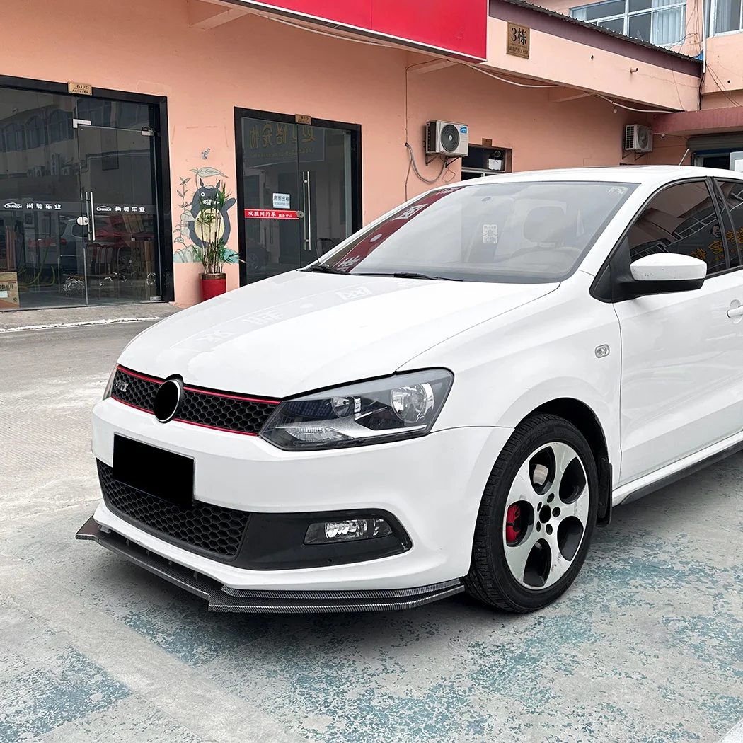 2010 إلى 2014 ل Volkswagen VW Polo MK5 6R GTI سيارة الجبهة حافة مصد السيارة الفاصل المفسد الناشر غطاء بواسطة ABS لمعان الأسود طقم الجسم