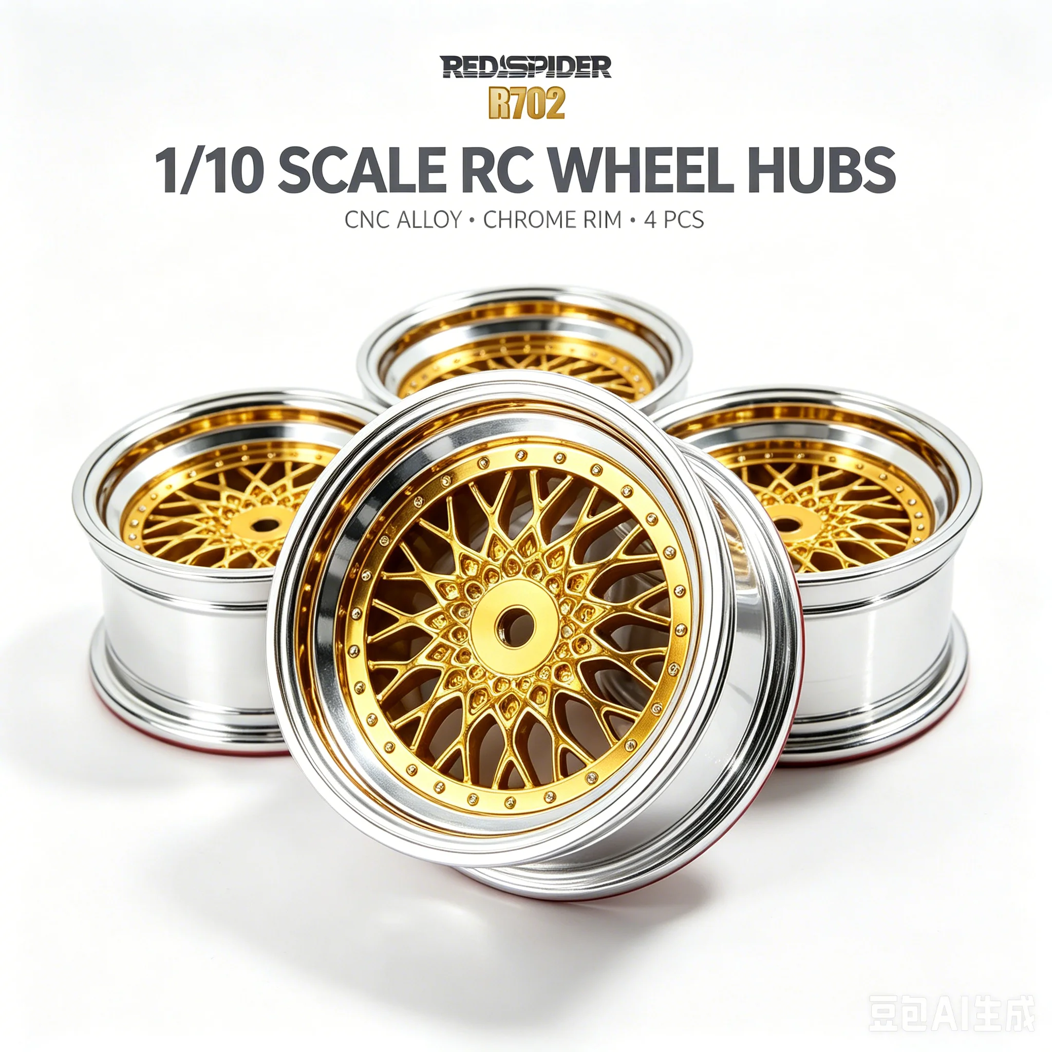 RS Red Spider 1/0 Flat Run Two tone Nylon Wheel R702 Suitable for TIMIYA Tamiya TT01 TT02 XV01 XV02