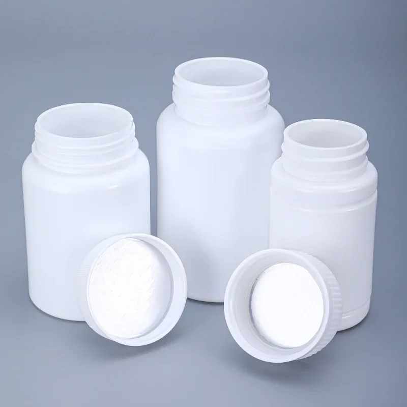 10pcs 15ml-100ml White Plastic Empty Sealed Bottles Solid Powder Capsule Container Medical Reagent Liquid Packaging Bottles