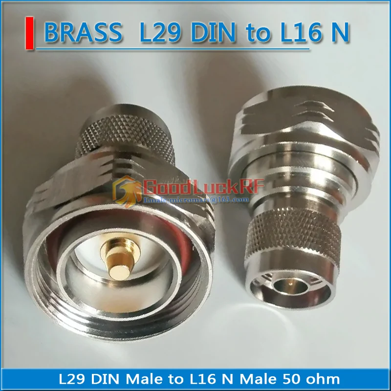 50 ohm 7/16 DIN L29 Male to L16 N Male Plug N - L29 Jack Straight Brass RF Connector Socket Coaxial Adapters For test