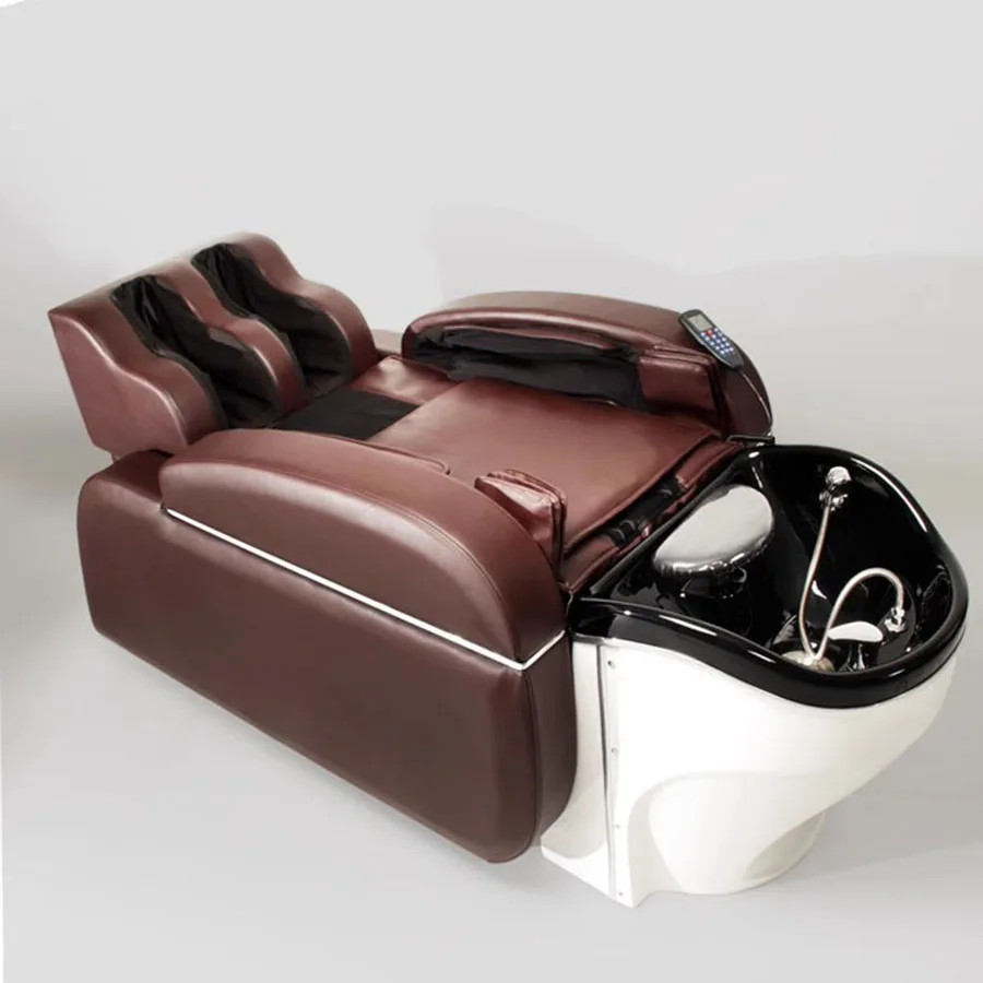 Hairdressing Shampoo Chair Basin Head Spa Bed Electronic Massage Shampoo Chair Basin Reclining Full Relaxing Cadeira Salon Chair