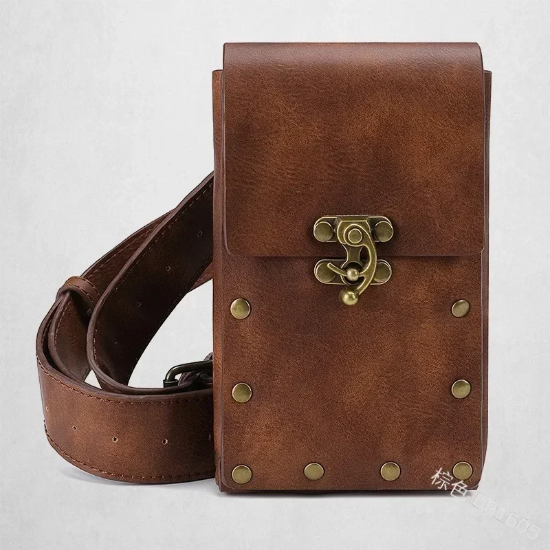 Cinto renascentista medieval para homens e mulheres, bolsos de couro retrô, bolsa de anel, cavaleiro viking, cosplay pirata, fantasia