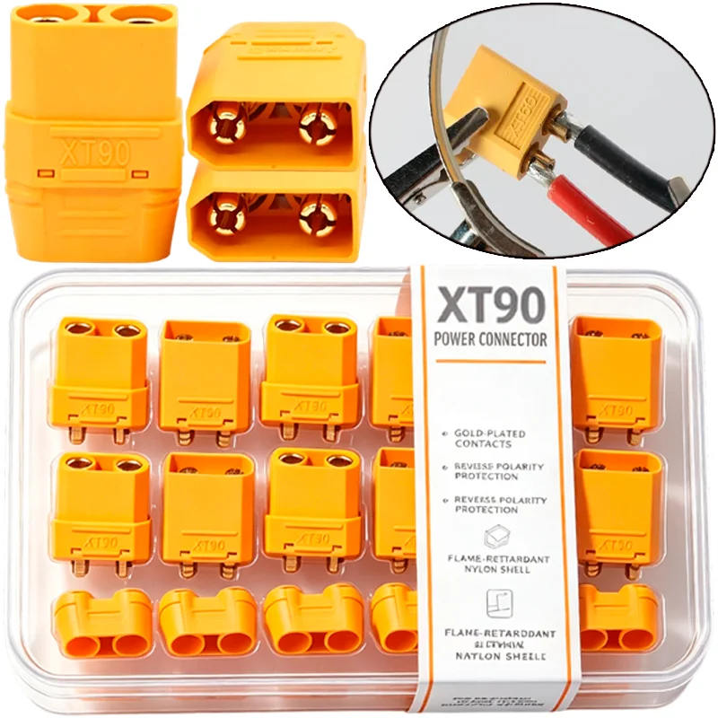 Male Female Connector XT90 Plug Terminals for RC Lipo Battery Drone Boat Airplane Welding Terminal Plugs Wire Cable Connectors