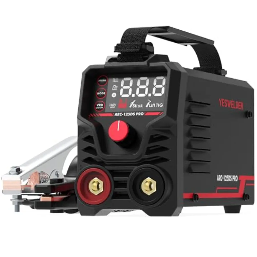 

125Amp Mini Stick Welder Large LED Display, IGBT ARC Welding hine, 110V Hot Start Portable MMA Welder hine, Arc Force