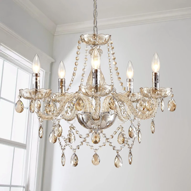 

Europe Luxury Chandelier Lights Crystal Chandeliers Home Decor Loft Living Dining Room Kitchen Pendant Indoor Lighting Fixture