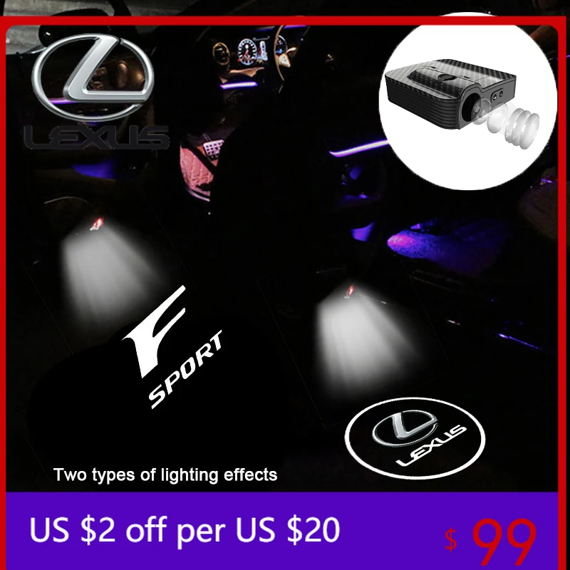 

Светодиодные проекторы логотипа для дверей автомобиля (2 шт.), высококачественные приветственные огни для Lexus FSPORT LBX NX RX 350h 450h Plug-in H