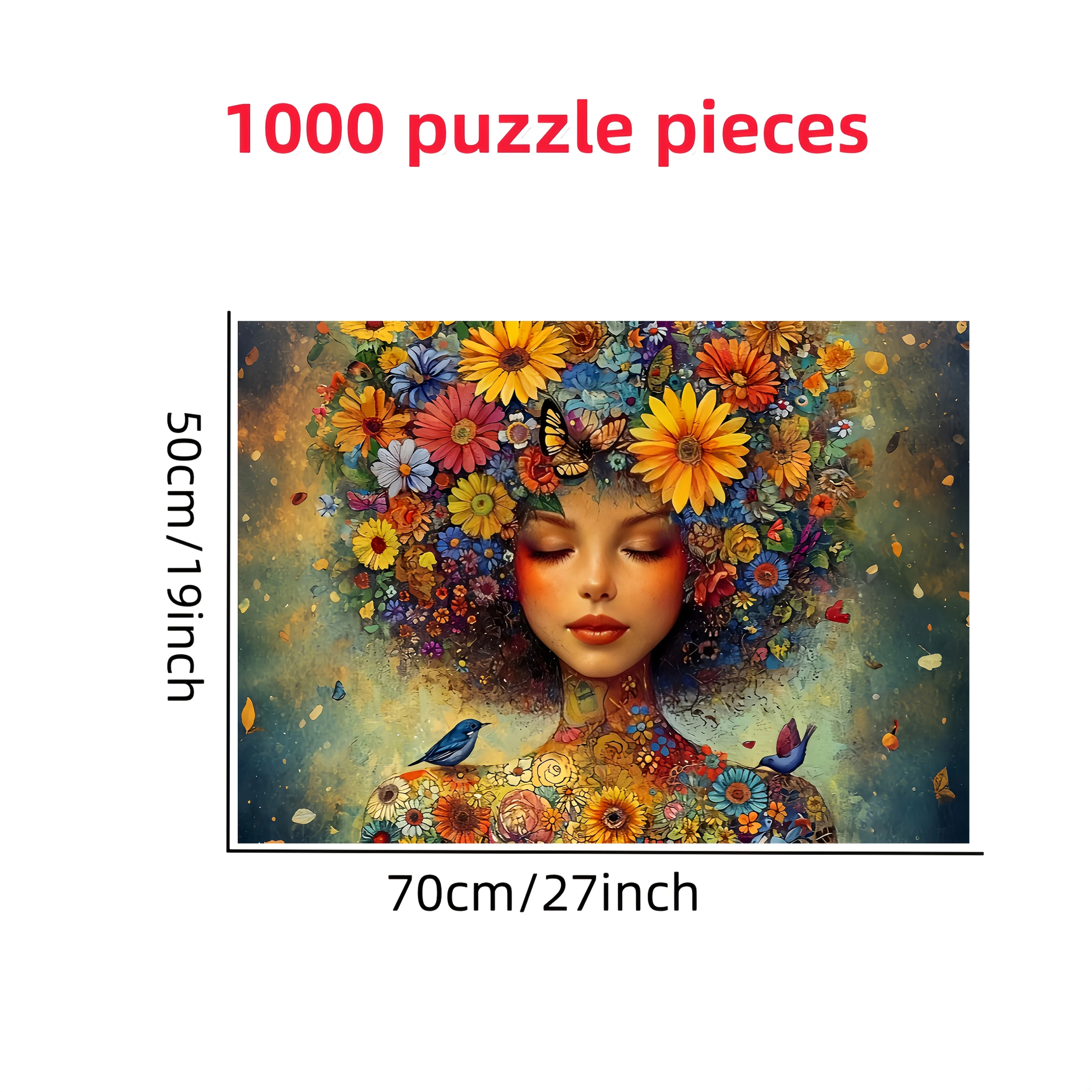 High-Quality Portrait Puzzle with 1000pcs, Designed for Adults. This Thick And Durable Jigsaw Puzzle Is Perfect for Birthdays,