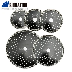 SHDIATOOL 2pcs Diamond Cutting Discs Hot Pressed  Thin Turbo Saw Blades Tile Concrete Block Granite Marble Multi Holes Wheel