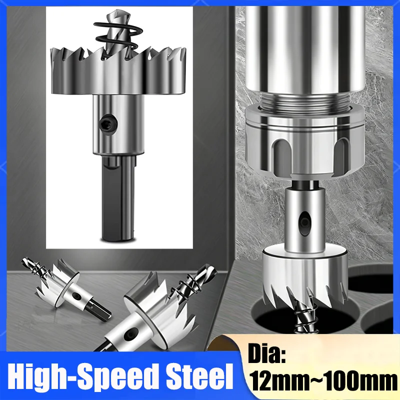 

1Pcs Carbide HSS Hole Saw Set 12mm-100mm Drill Bit Metal Alloy Stainless Steel Wood Drilling Metalworking Tools