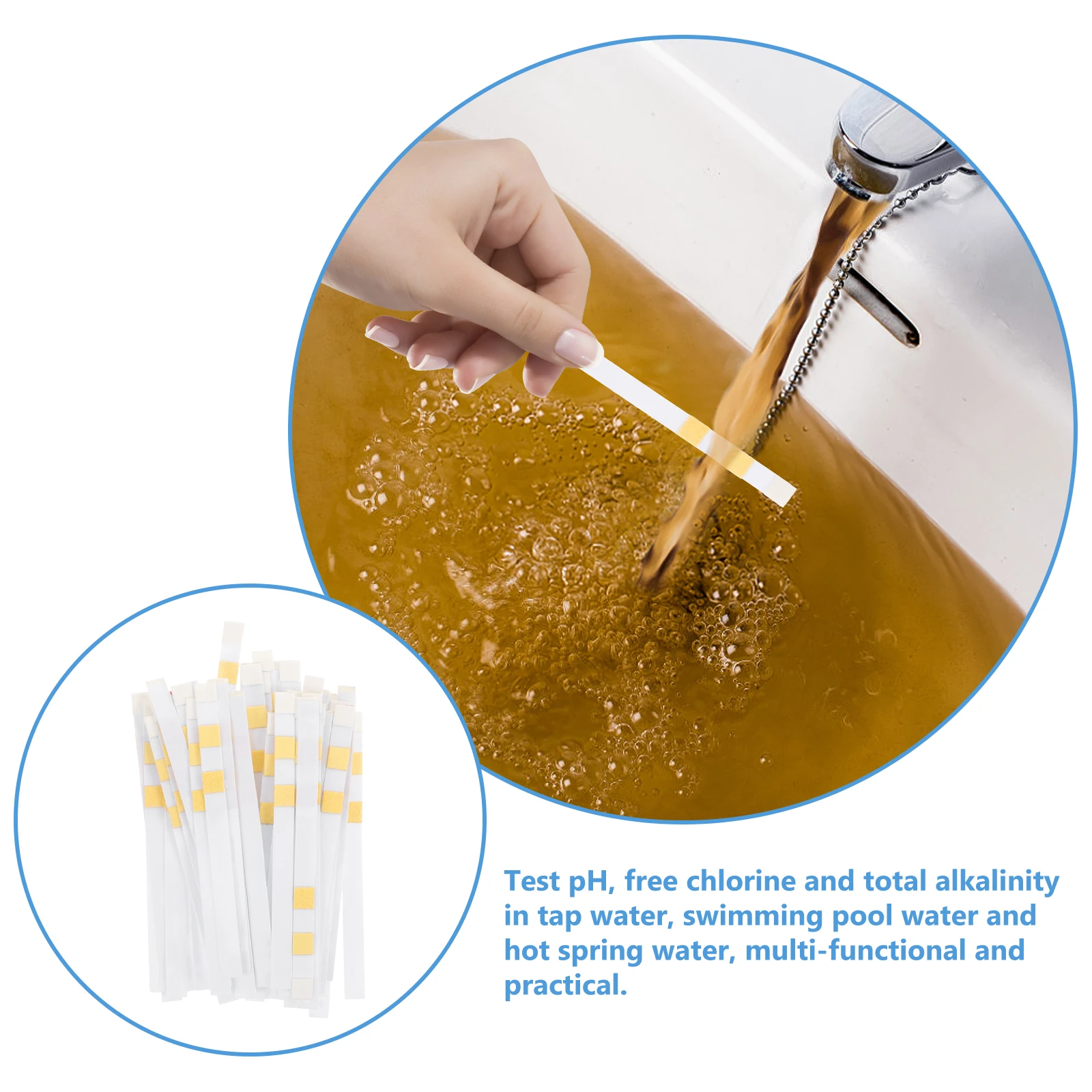 

50pcs Water Test Paper PH Strips Kit for Pool Spa Aquarium Hardness Test Tool Reagent Strip Water Quality Monitoring