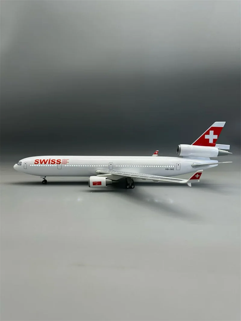 

Масштабная модель 1/85, 47 см, из литой смолы, швейцарский самолет MD11, с подсветкой колес и шасси, для коллекции, демонстрации, декора, игрушка для фанатов