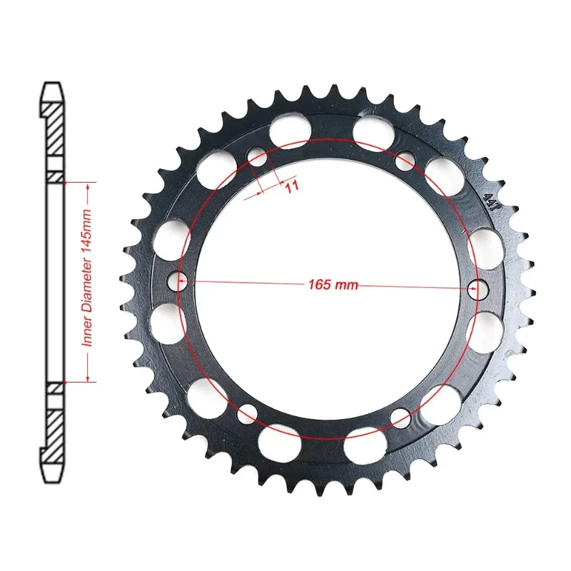525 16T Front 44T Rear Sprocket Gear for Honda NT400 J BROS 400 NT400J NT400K NT650K NT650 K Hawk GT NT 400 650 Staring Wheels