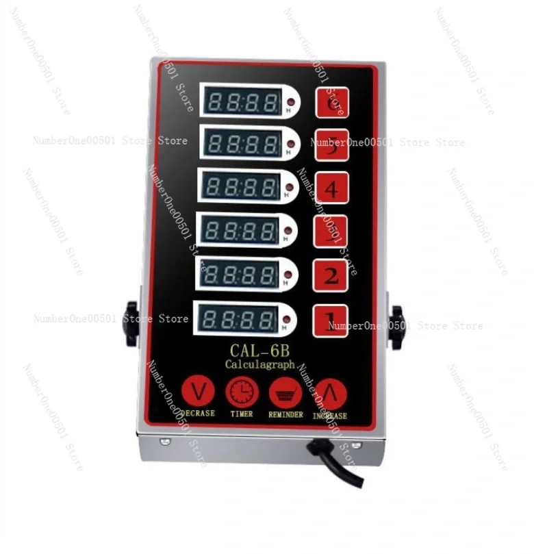 

Mechanical Timer for Burger Bakery and Restaurant, Loud Alarm, Commercial Cooking, Stainless Steel LED Display, 6 Channel Timer