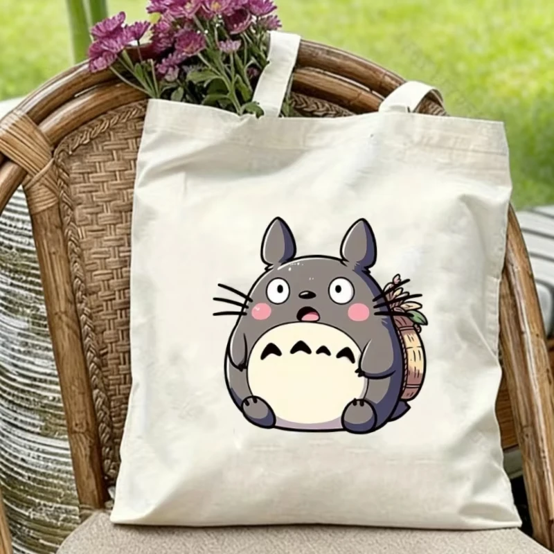 

Totoro canvas bag, cute handbag, fashionable handbag, versatile for daily use