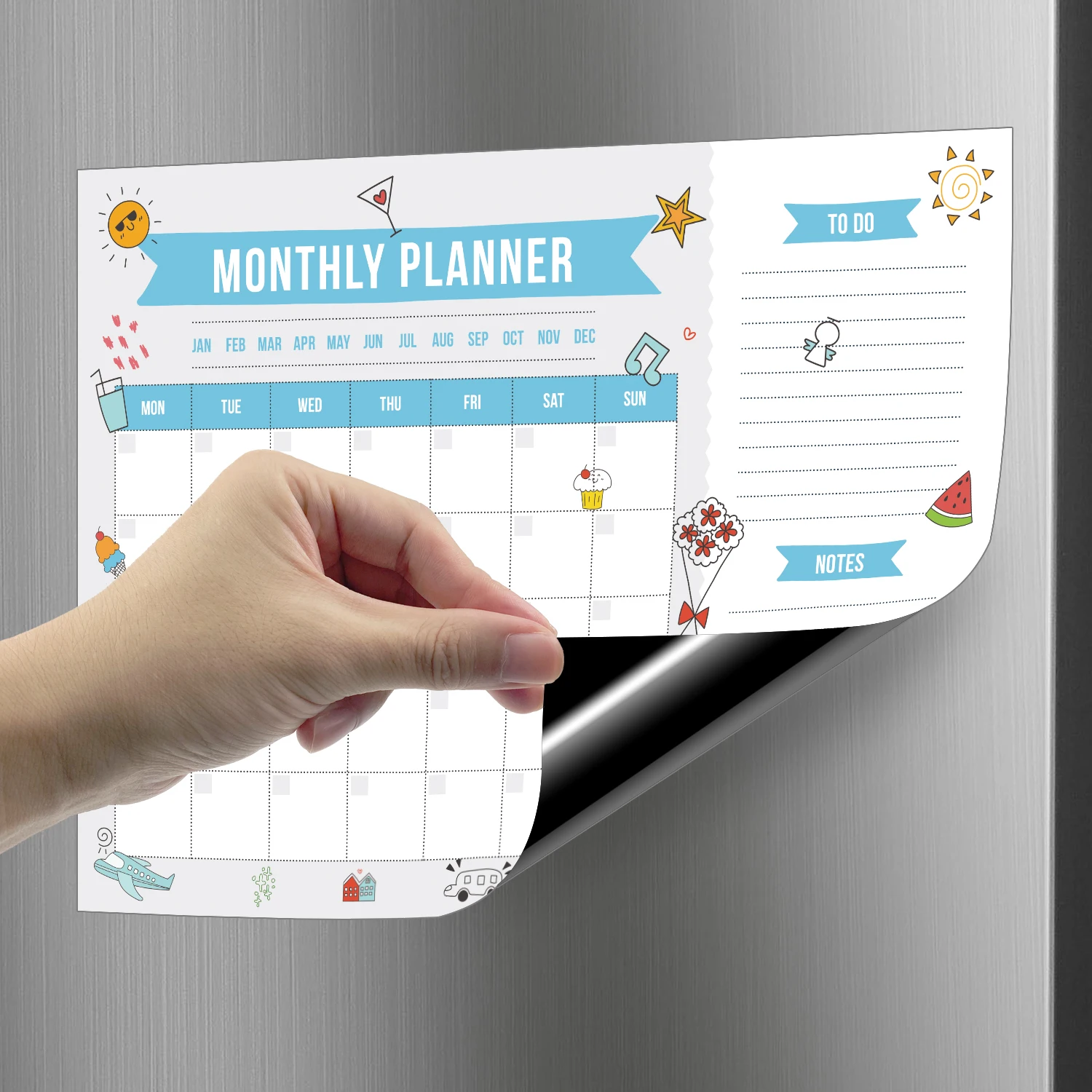 30X40cm Magnetic Dry Erase Calendar Whiteboard Set, Weekly Planner Task Goal Organizer, Reusable Magnet Board For Refrigerator