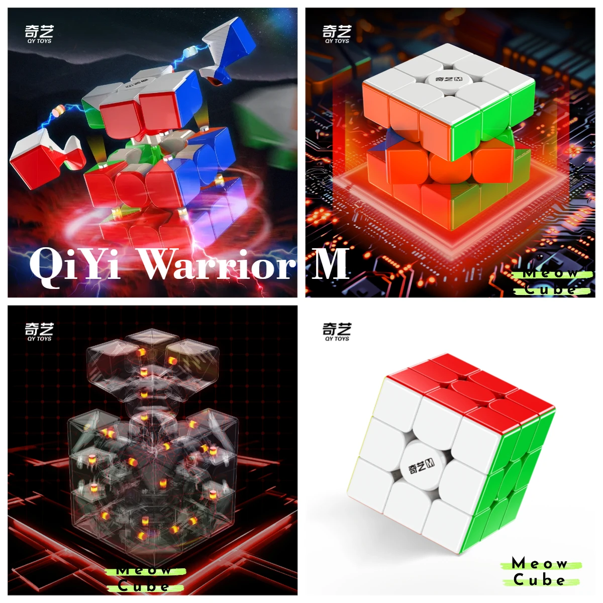 

[MeowCube] Newest QiYi Warrior M UV 3x3 Stickerless Speed Magic Cube Warrior M Pro Cubo Magico Professional Cube Toy for Kids