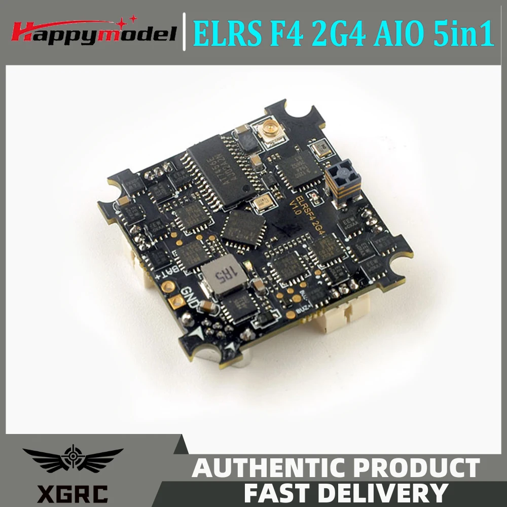 

Happymodel ELRS F4 2G4 AIO 5 в 1 Контроллер полета встроенный SPI 2,4 ГГц ELRS приемник для зубочисток Фристайл FPV гоночный Дрон