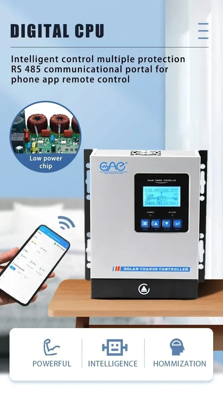 Зарядное устройство для солнечной батареи MPPT с микро-выключенной системой 40 А, доступно Wi-Fi