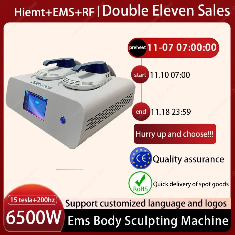 Portable NEO EMSzero 15 Tesla 6500W Hiemt Fat Removal 200Hz Mini RF Body Sculpting Machine Upgrade Abdominal Muscle Building