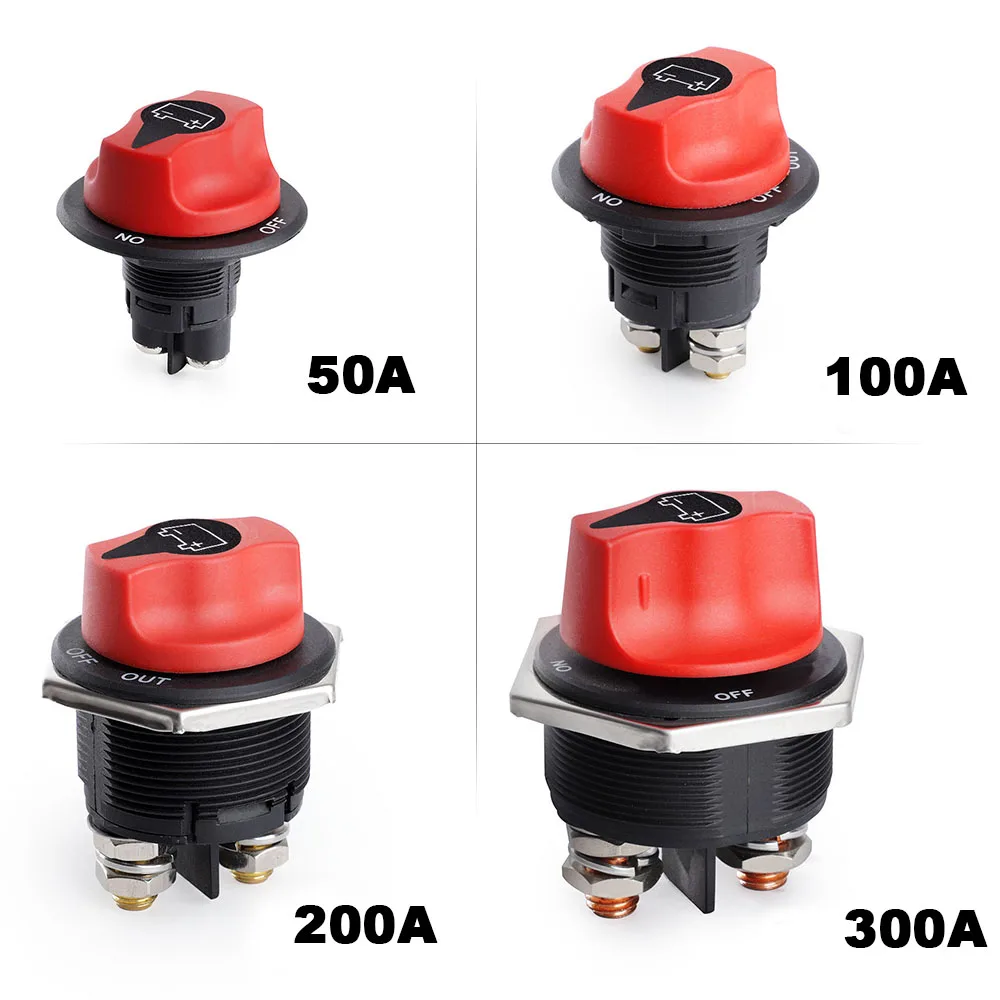 DaierTek 50A 100A 200A 300A 12V Car Battery Disconnect Switch Cut Off Isolator Switch For RV Motorcycle Truck