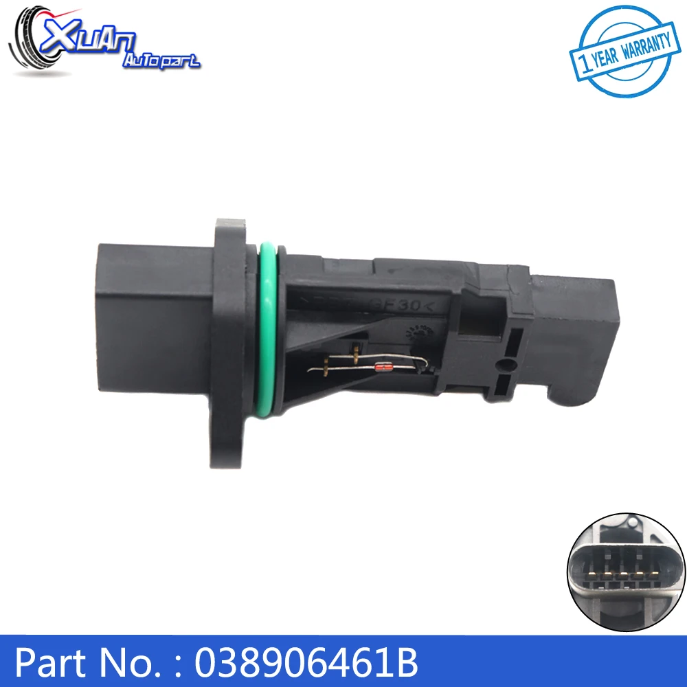 

038906461B MAF MASS AIR FLOW METER SENSOR For Audi A3 Volkswagen Bora Caddy Fox Golf Beetle Passat Polo Sharan Touran Seat